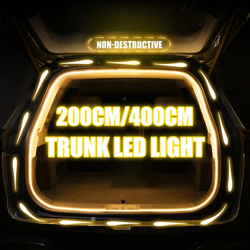 2m/4m Car Trunk Light Strip Flexible PVC Soft Led Light Strip Hidden Trunk Automatic Induction Lamp Universal for Suv/Mpv