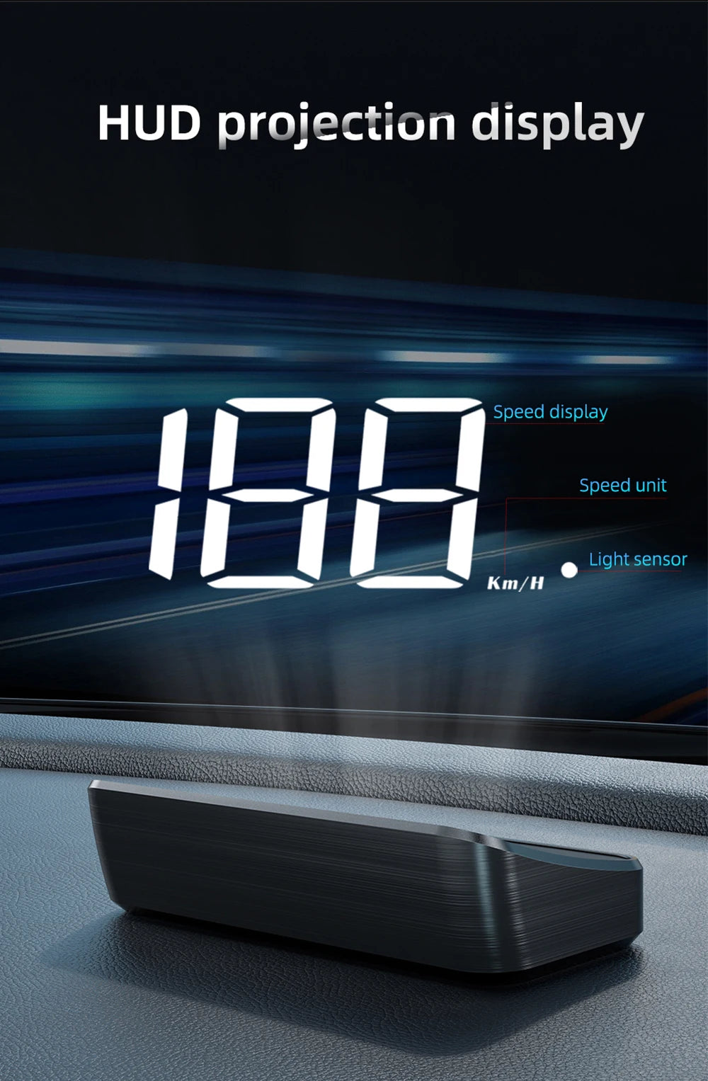 RevView HD Car Head up Display M2 GPS Speedometer MPH or KM/H