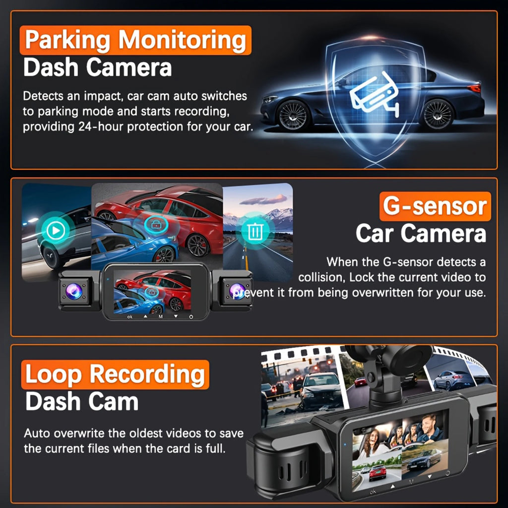 RoadWitness Dashcam - 4 Channel WiFi Camera FHD 1080P Night Vision