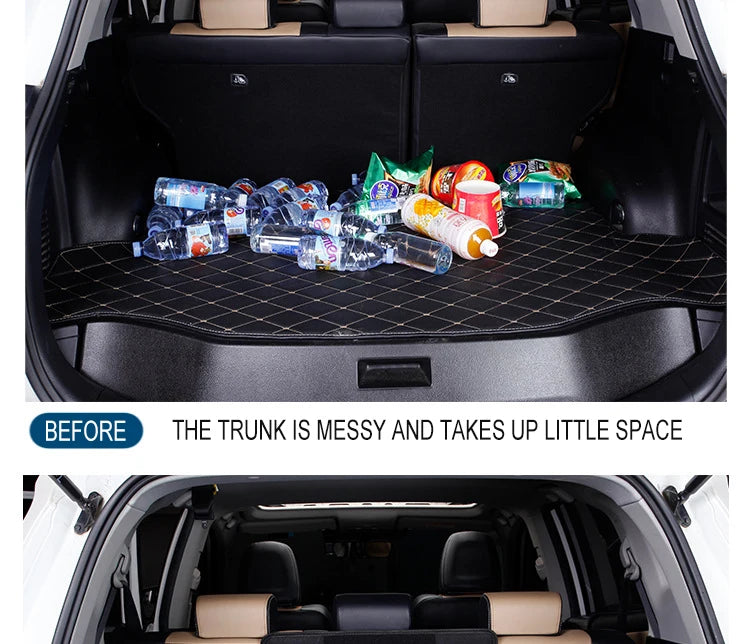 Car Trunk Organizer Box Large Capacity Auto Multiuse Tools Storage Bag Stowing Tidying Leather Folding For Emergency Storage Bo