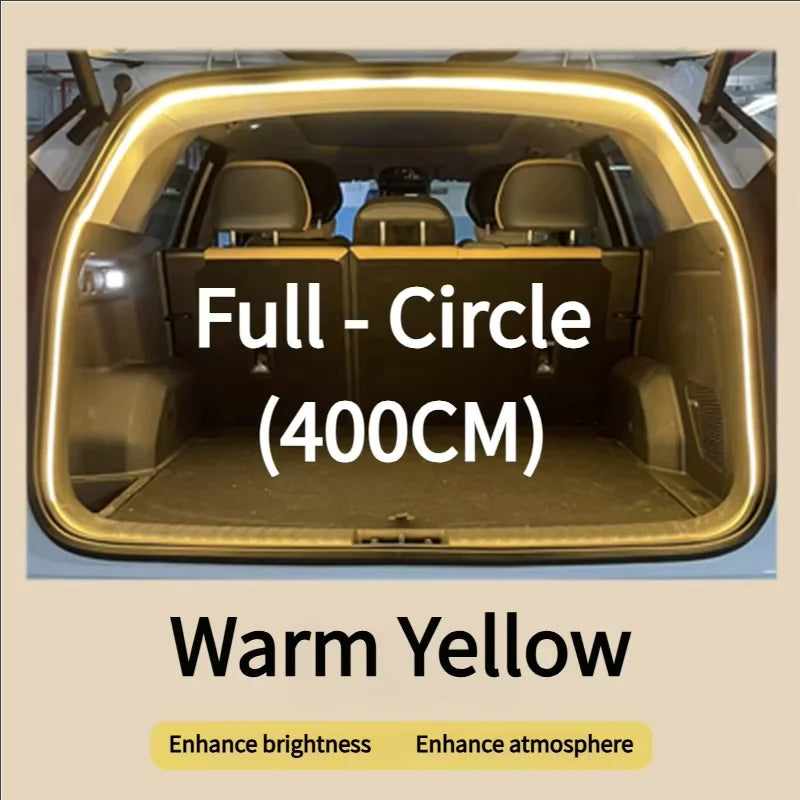 2m/4m Car Trunk Light Strip Flexible PVC Soft Led Light Strip Hidden Trunk Automatic Induction Lamp Universal for Suv/Mpv