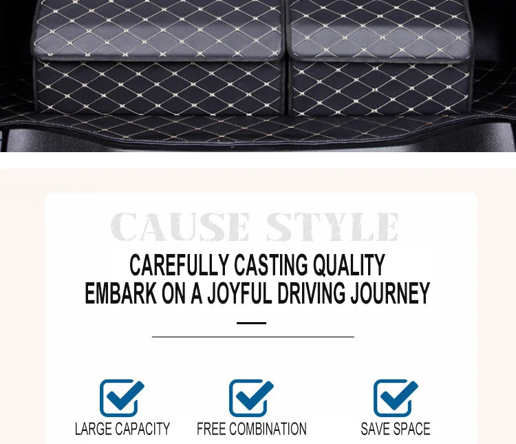 Car Trunk Organizer Box Large Capacity Auto Multiuse Tools Storage Bag Stowing Tidying Leather Folding For Emergency Storage Bo