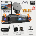 RoadWitness Dashcam - 4 Channel WiFi Camera FHD 1080P Night Vision