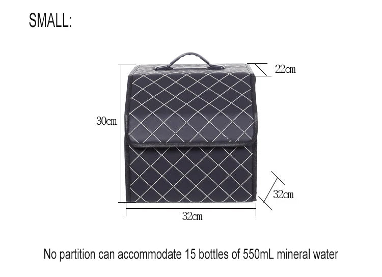 Car Trunk Organizer Box Large Capacity Auto Multiuse Tools Storage Bag Stowing Tidying Leather Folding For Emergency Storage Bo