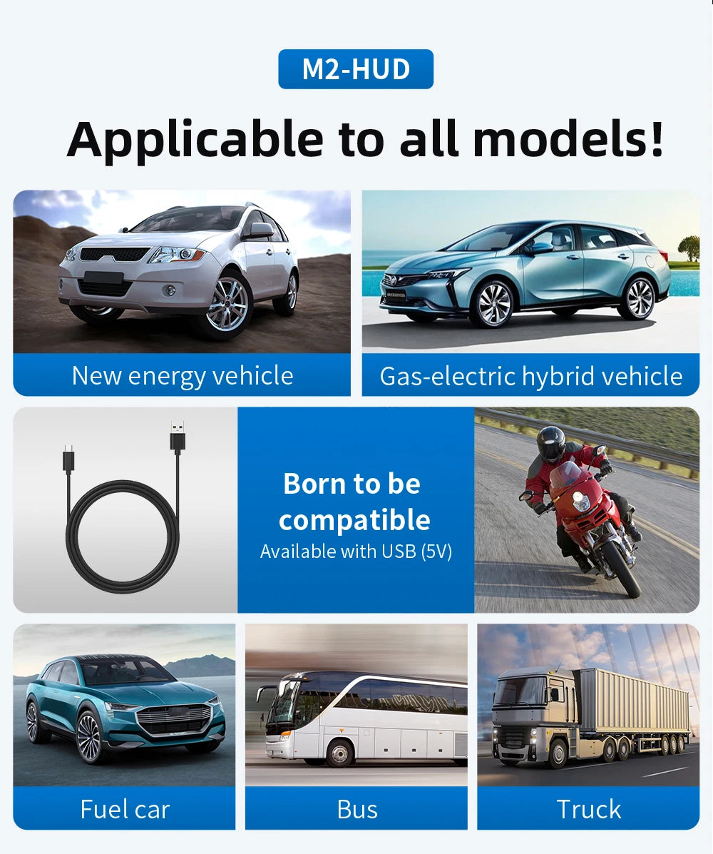 RevView HD Car Head up Display M2 GPS Speedometer MPH or KM/H