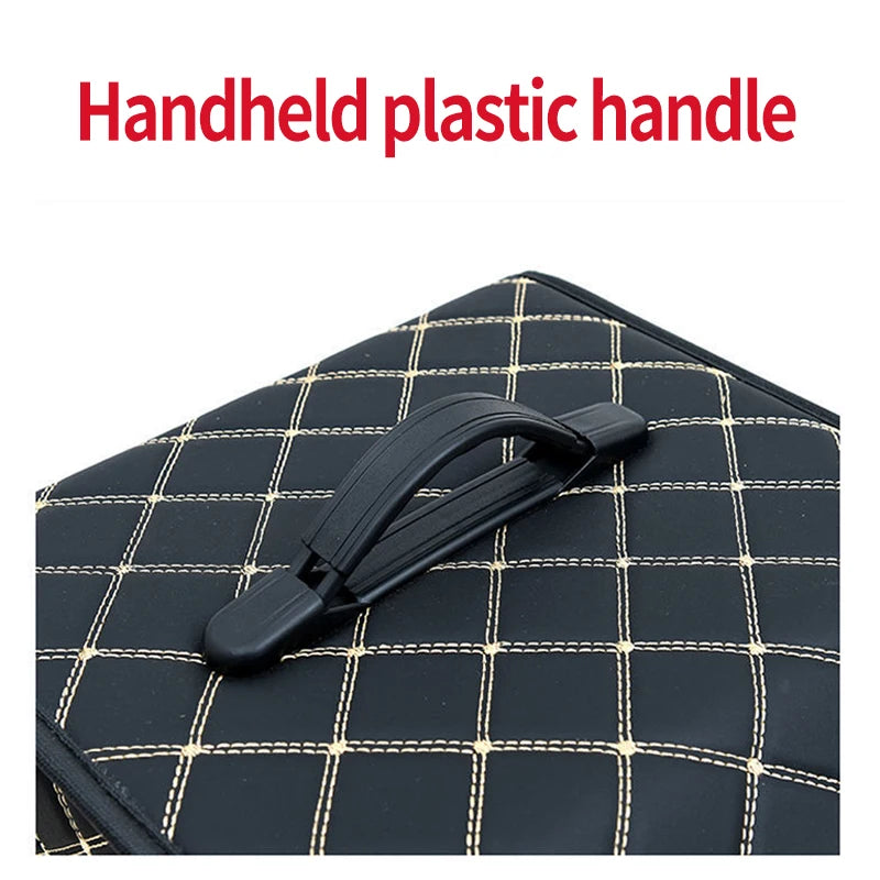 Car Trunk Organizer Box Large Capacity Auto Multiuse Tools Storage Bag Stowing Tidying Leather Folding For Emergency Storage Bo