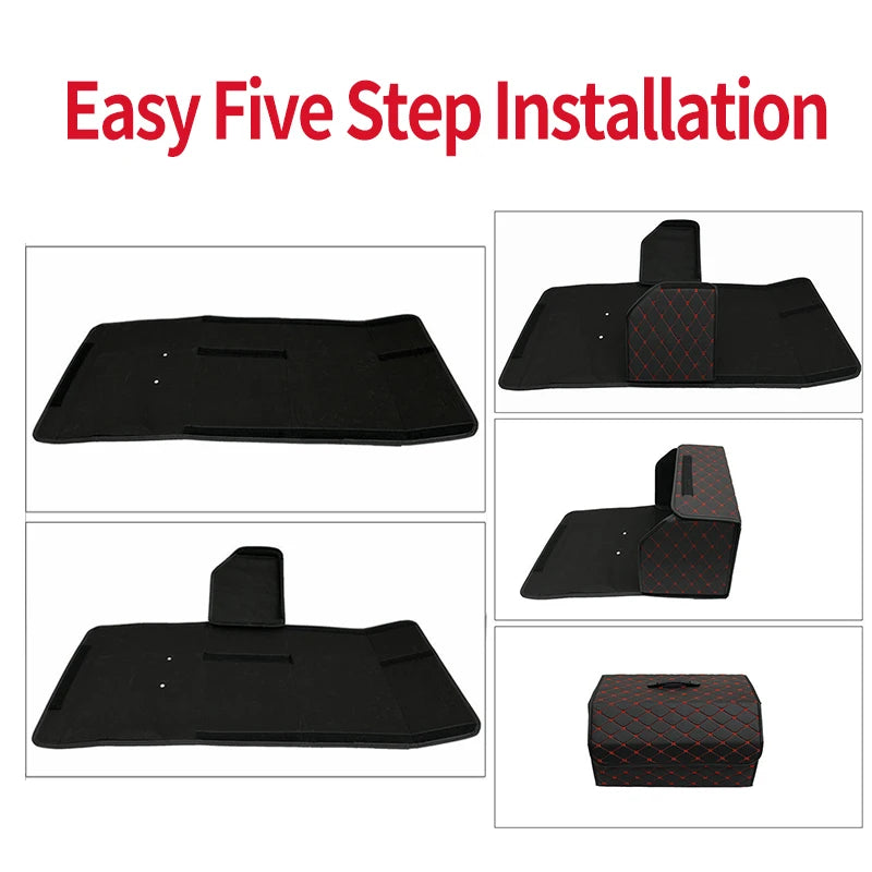 Car Trunk Organizer Box Large Capacity Auto Multiuse Tools Storage Bag Stowing Tidying Leather Folding For Emergency Storage Bo