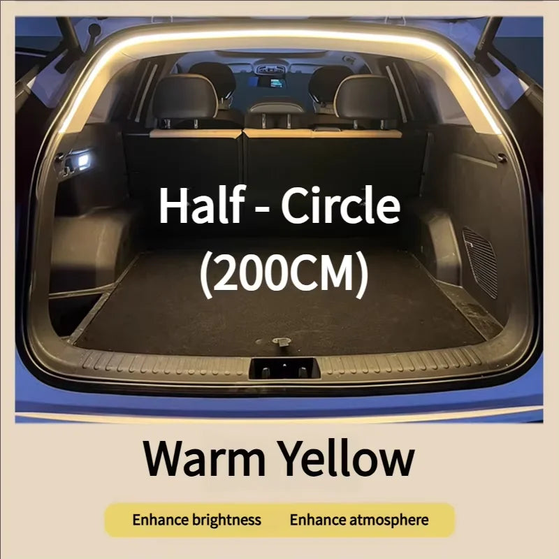 2m/4m Car Trunk Light Strip Flexible PVC Soft Led Light Strip Hidden Trunk Automatic Induction Lamp Universal for Suv/Mpv