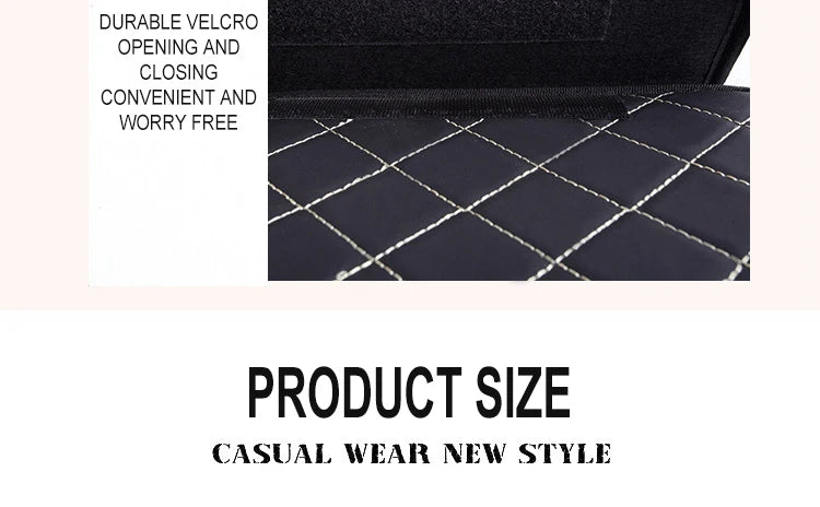 Car Trunk Organizer Box Large Capacity Auto Multiuse Tools Storage Bag Stowing Tidying Leather Folding For Emergency Storage Bo