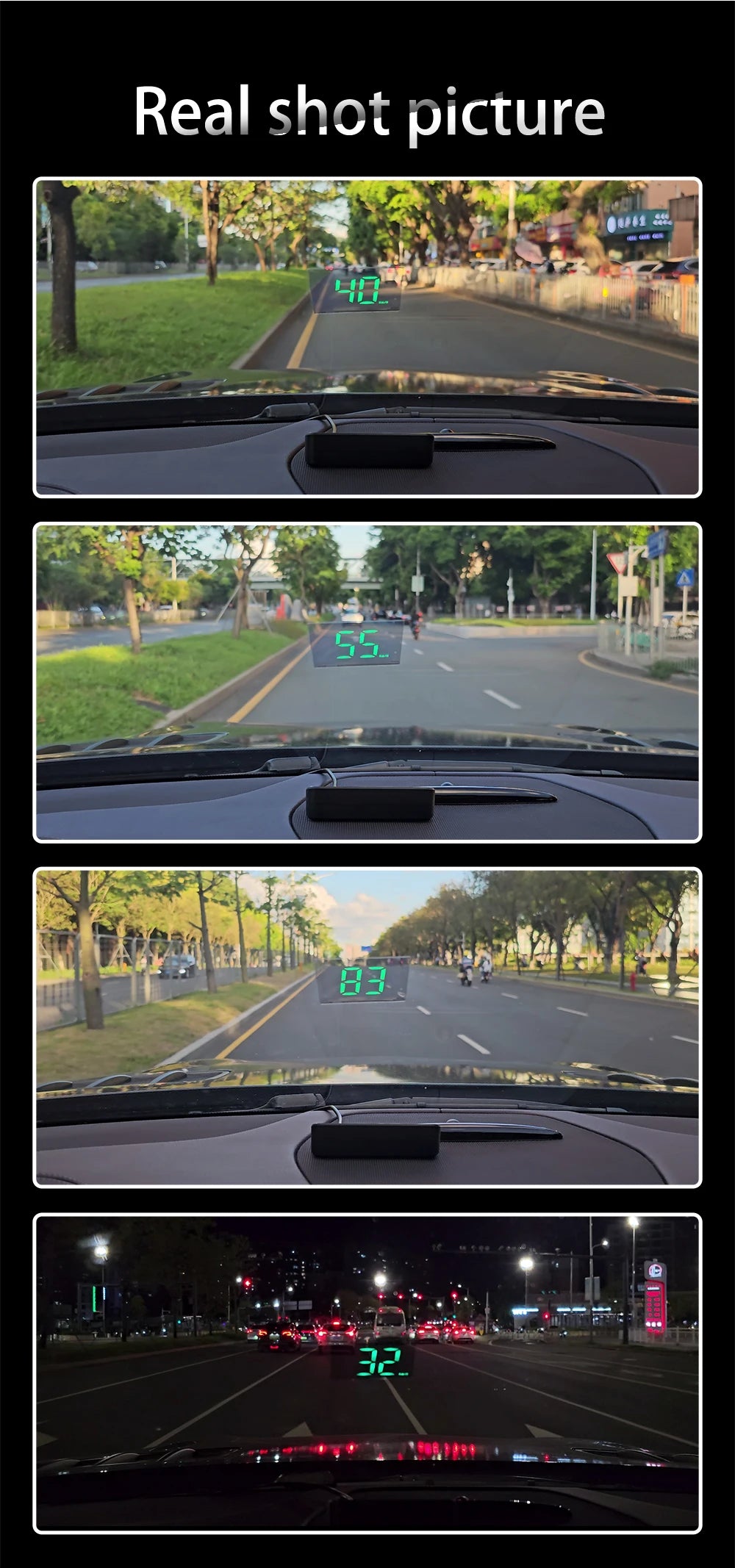 RevView HD Car Head up Display M2 GPS Speedometer MPH or KM/H